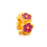 Gold Plated Enamel Flower Beads AA671G-2 VNISTAR Stainless Steel European Beads