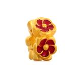 Gold Plated Enamel Flower Beads AA671G-3 VNISTAR Stainless Steel European Beads