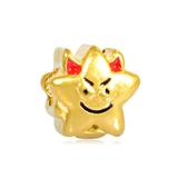 Gold Plated Emoji Star Evil Beads AA686G VNISTAR Gold Plated Beads