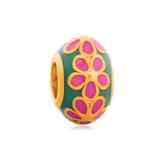 Gold Plated Enamel Flower Beads AA693G-1 VNISTAR Flower Beads