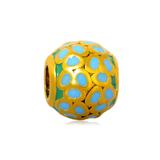 Gold Plated Enamel Flower Beads AA695G-2 VNISTAR Gold Plated Beads