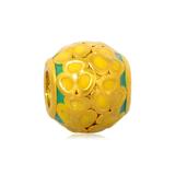 Gold Plated Enamel Flower Beads AA695G-3 VNISTAR Stainless Steel European Beads