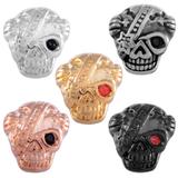 Stainless Steel Big Hole Skull Beads AA803 VNISTAR Steel Skull Beads