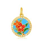 Gold Plated Enamel Flower Charms AAT554G VNISTAR Link Charms