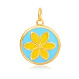 Gold Plated Enamel Flower Charms AAT555G-1 VNISTAR Link Charms