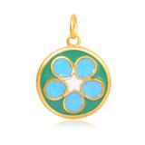 Gold Plated Enamel Flower Charms AAT556G-2 VNISTAR Link Charms