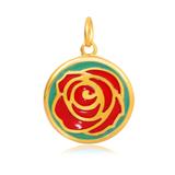 Gold Plated Enamel Flower Charms AAT557G-2 VNISTAR Link Charms