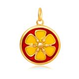 Gold Plated Enamel Flower Charms AAT562G-1 VNISTAR Link Charms
