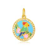 Gold Plated Enamel Flower Charms AAT564G VNISTAR Link Charms
