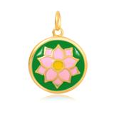 Gold Plated Enamel Flower Charms AAT566G-1 VNISTAR Link Charms