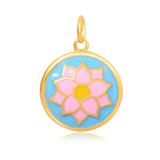 Gold Plated Enamel Flower Charms AAT566G-2 VNISTAR Link Charms