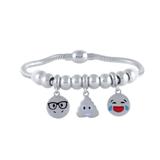 Stainless Steel Emoji Charms Bracelets B020S VNISTAR Emoji Steel Bracelets