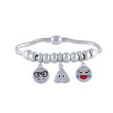 Stainless Steel Emoji Charms Bracelets B020S VNISTAR Emoji Steel Bracelets