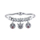Stainless Steel Emoji Charms Bracelets B028S VNISTAR Emoji Steel Bracelets