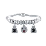 Stainless Steel Emoji Charms Bracelets B029S VNISTAR Emoji Steel Bracelets