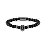 Stainless Steel Cross Beaded Bracelet B035 VNISTAR Steel Men's Bracelets