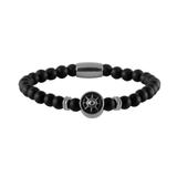 Stainless Steel Compass Beaded Bracelet B037 VNISTAR Steel Beaded Bracelets