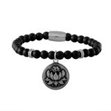 Stainless Steel Lotus Beaded Bracelet B041 VNISTAR Steel Beaded Bracelets