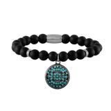 Stainless Steel Evil Eye Beaded Bracelet B045 VNISTAR Steel Men's Bracelets