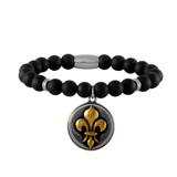 Stainless Steel Beaded Bracelet B048 VNISTAR Steel Men's Bracelets