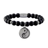 Stainless Steel Bracelets-8mm Agate Stone B062 VNISTAR Steel Men's Bracelets