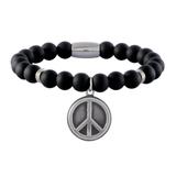 Stainless Steel Bracelets-8mm Agate Stone B069 VNISTAR Steel Men's Bracelets