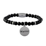 Stainless Steel Bracelets-6mm Agate Stone B084 VNISTAR Steel Beaded Bracelets