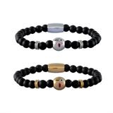 Stainless Steel Bracelets-6mm Agate Stone B087 VNISTAR Bracelets