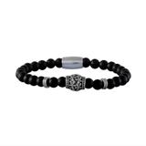 Steel 6mm Agate Beaded Bracelet B102 VNISTAR Steel Beaded Bracelets