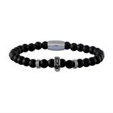 Steel 6mm Agate Beaded Bracelet B104 VNISTAR Bracelets