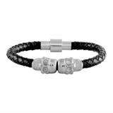 Stainless Steel 6mm Leather Bracelet B118-1 VNISTAR Bracelets