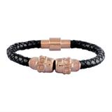 Stainless Steel 6mm Leather Bracelet B118-3 VNISTAR Bracelets