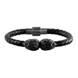 Stainless Steel 6mm Leather Lion Beads Bracelet B119-4 VNISTAR Bracelets