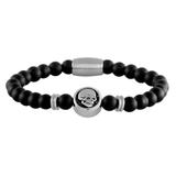 Stainless Steel 6mm Agate Beads Bracelet B120 VNISTAR Steel Men's Bracelets