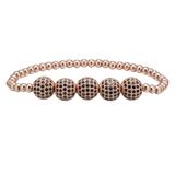 10mm Cubic Zirconia Copper Beads Bracelet CB002 VNISTAR Men's Copper Zirconia Bracelets