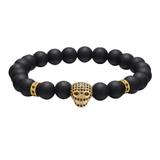 Skull Copper Cubic Zirconia Beads Bracelet CB008 VNISTAR Men's Copper Zirconia Bracelets