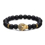 Skull Copper Cubic Zirconia Beads Bracelet CB011 VNISTAR Men's Copper Zirconia Bracelets