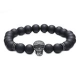 Skull Copper Cubic Zirconia Beads Bracelet CB014 VNISTAR Men's Copper Zirconia Bracelets