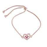 Heart Copper Cubic Zirconia Bracelet CB054 VNISTAR Women's Copper Zirconia Bracelets