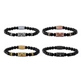 Copper Zirconia 6mm agate stone beads bracelets CB060 VNISTAR Men's Copper Zirconia Bracelets