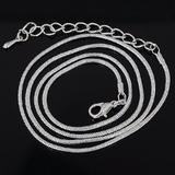 Vnistar silver plated 2mm snake chain necklace JN008 JN008 VNISTAR Alloy European Beads