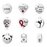 100pcs/lot Stainless Steel Charms 200+ Mix Designs MC005 VNISTAR Metal Charms