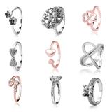 50pcs/lot Cubic Zirconia Rings 50+ Mix Designs and Sizes MC010 VNISTAR Metal Charms