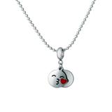 Stainless Steel Double Emoji Charms Necklace N126 VNISTAR Stainless Steel Charm Necklaces
