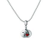 Stainless Steel Double Emoji Charms Necklace N126 VNISTAR Emoji Steel Necklaces