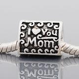 Alloy "I love you mom" European beads PBD098 VNISTAR Alloy Plain Beads