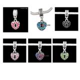 Vnistar Alloy Crystal Heart Dangles Beads PBD1088 PBD1088 VNISTAR Alloy Dangle Charms