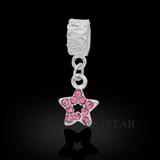 Vnistar pink crystal star dangle beads PBD1246 PBD1246 VNISTAR Metal Charms
