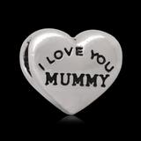 Alloy Heart "I love you Mummy"European Beads PBD147 VNISTAR Alloy Plain Beads