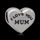 Alloy Heart "I love you Mum"European Beads PBD148 VNISTAR Alloy Plain Beads